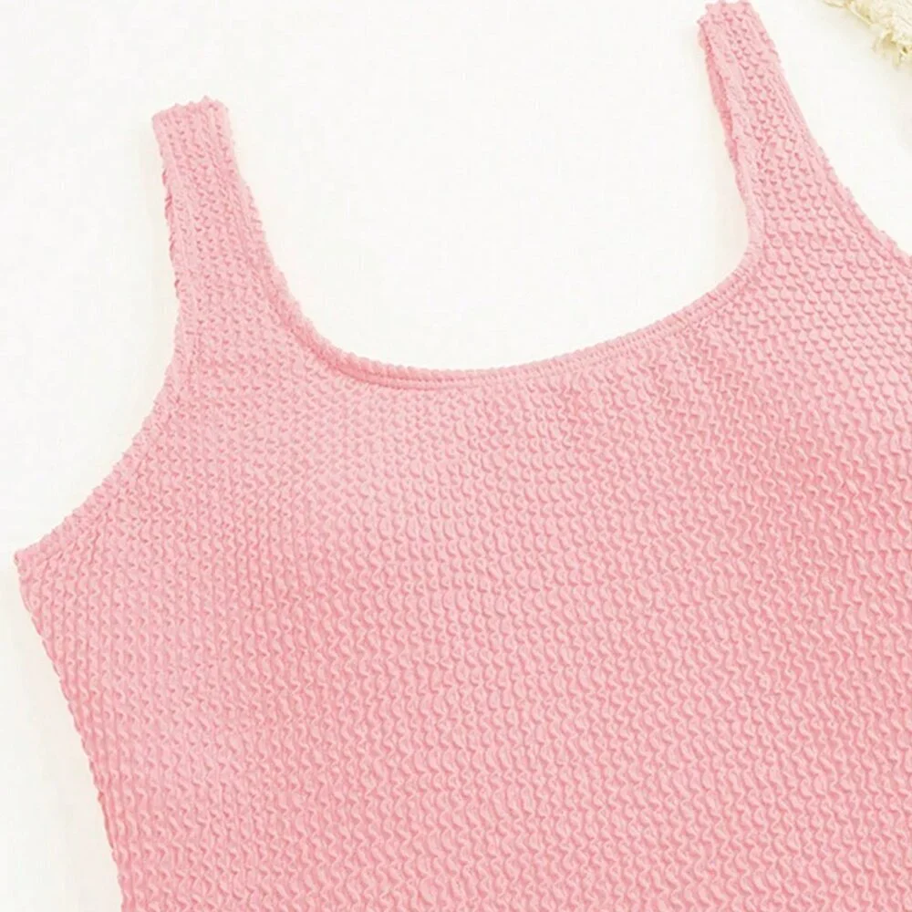 Pink Sexy Women's Ruched One-Piece Swimsuit